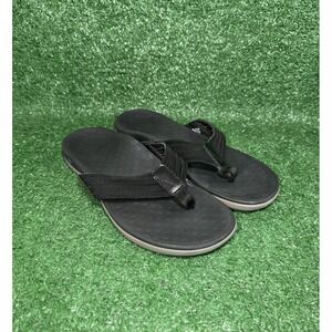 Vionic Sandals Women's Size 8 M Fallyn Black Beach Slip On Casual Comfort Thong